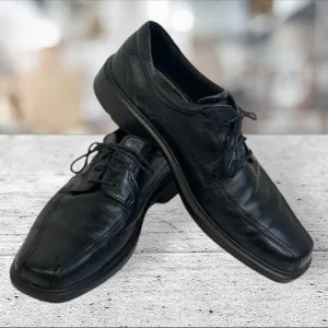 Ecco Oxford Black Leather Shock Point Lace Up Dress Shoes Size 46 EU/12 -12.5 US
