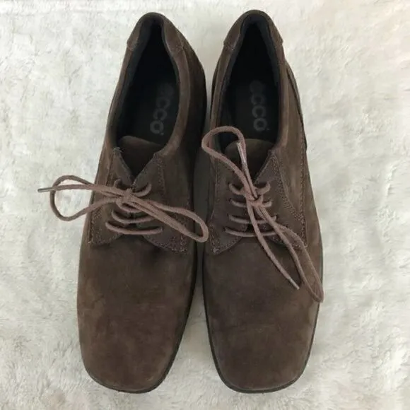 Ecco Oxford Lace Up Shoes Brown Size 38 or 7-7.5