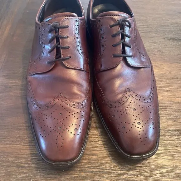 Ecco shock point oxford Wingtip Illinois Shoes 12 Brown Excellent Condition
