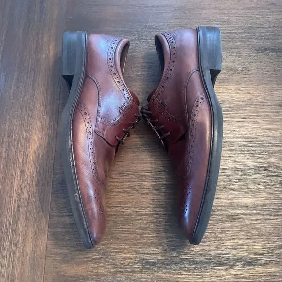 Ecco shock point oxford Wingtip Illinois Shoes 12 Brown Excellent Condition