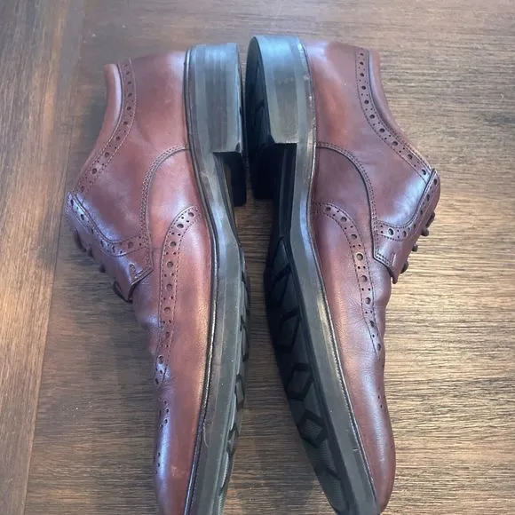 Ecco shock point oxford Wingtip Illinois Shoes 12 Brown Excellent Condition