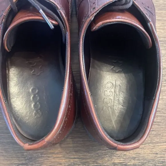 Ecco shock point oxford Wingtip Illinois Shoes 12 Brown Excellent Condition