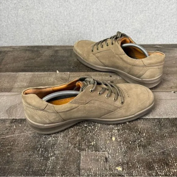 Ecco Shock Point Mens 44 US 10-10.5 Oiled Leather Remote Lace Work Shoes Brown