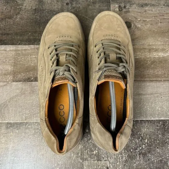 Ecco Shock Point Mens 44 US 10-10.5 Oiled Leather Remote Lace Work Shoes Brown