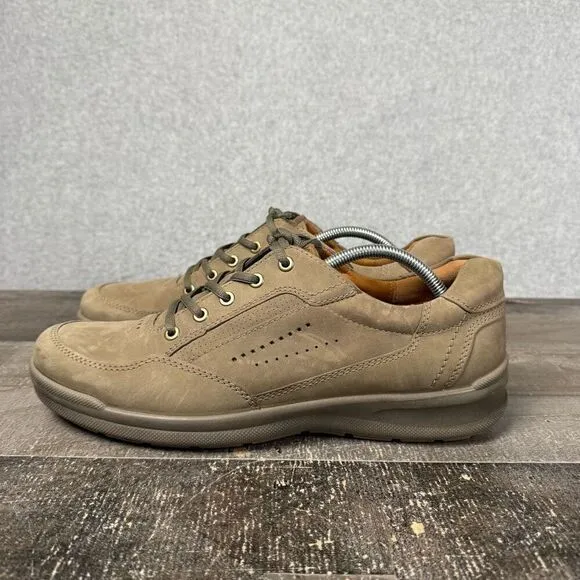 Ecco Shock Point Mens 44 US 10-10.5 Oiled Leather Remote Lace Work Shoes Brown