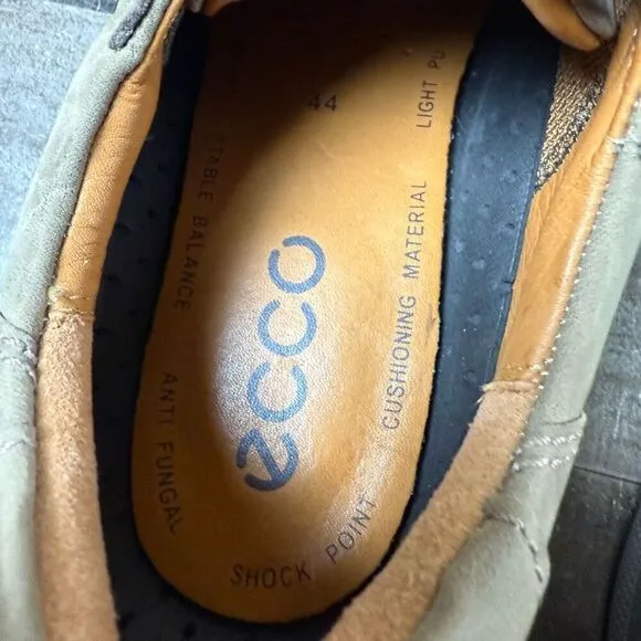 Ecco Shock Point Mens 44 US 10-10.5 Oiled Leather Remote Lace Work Shoes Brown