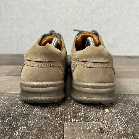 Ecco Shock Point Mens 44 US 10-10.5 Oiled Leather Remote Lace Work Shoes Brown