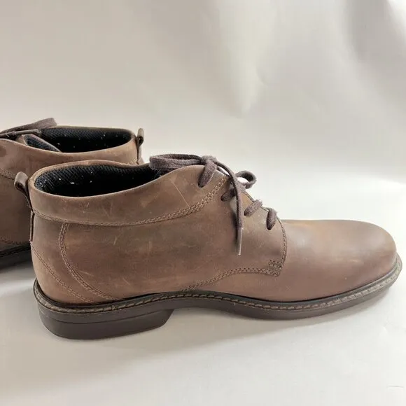 Ecco Shoes Mens 45 Brown High Top Ankle Boot Brown Leather Lace up  11