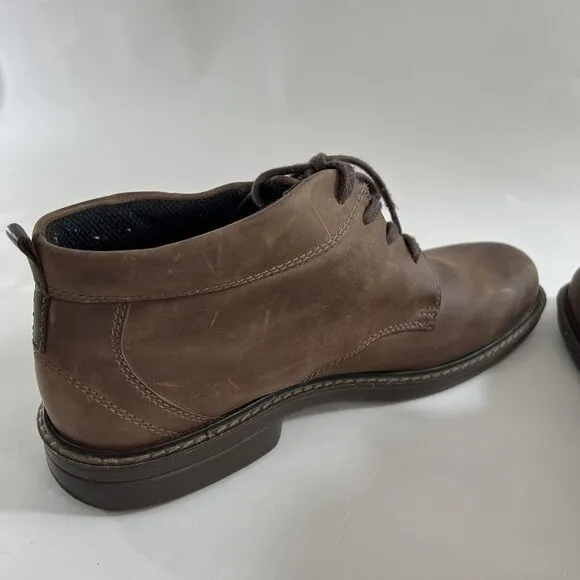 Ecco Shoes Mens 45 Brown High Top Ankle Boot Brown Leather Lace up  11