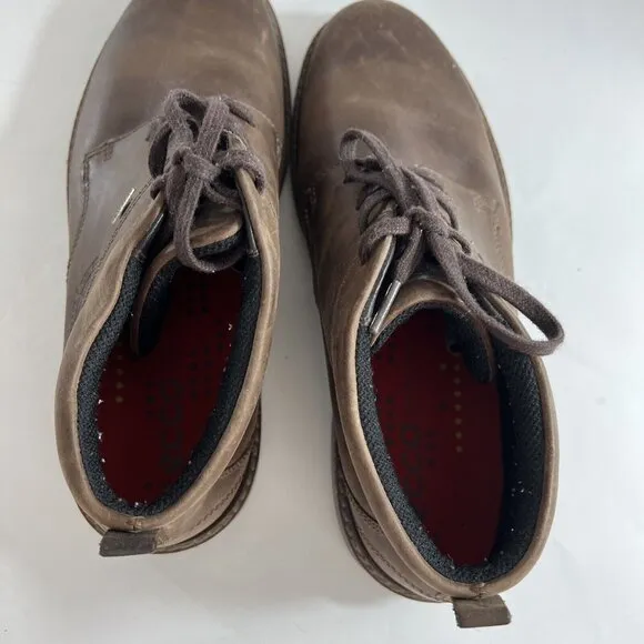 Ecco Shoes Mens 45 Brown High Top Ankle Boot Brown Leather Lace up  11