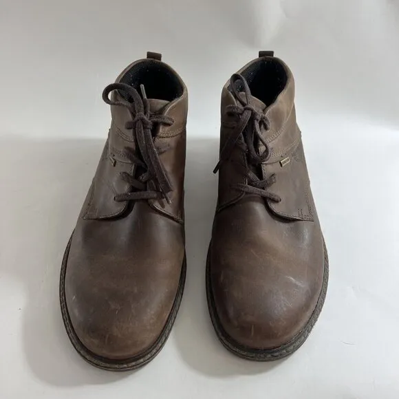 Ecco Shoes Mens 45 Brown High Top Ankle Boot Brown Leather Lace up  11