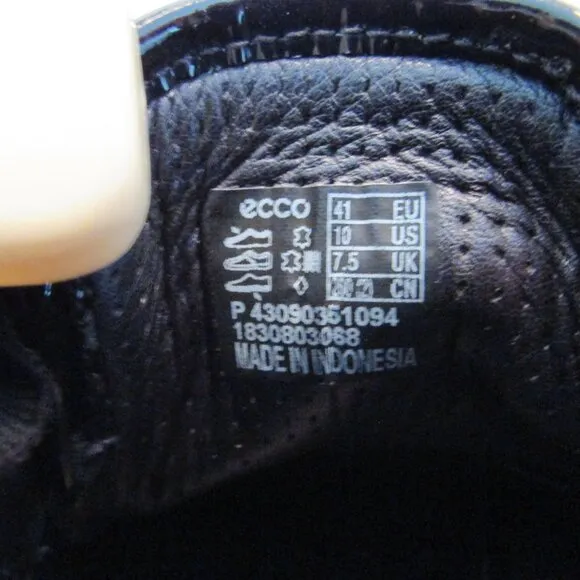 Ecco Shoes Men's Leather Black Size 10