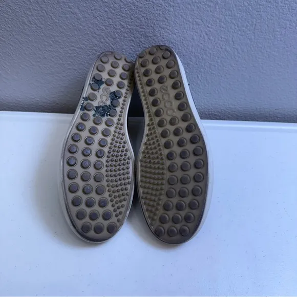Ecco Sneaker Bootie Womens Size 8  Nubuck Low Zip Shoes Dark Blue