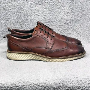 Ecco ST.1 Hybrid Brogue Mens Size 11 Wingtip Oxford Shoes Cognac Brown Leather