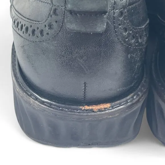 ECCO St.1 Hybrid Brogue Oxford Wing Tip Black Size 7 Brogue Leather Comfort