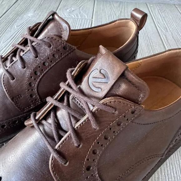 ECCO S.T.1 ST1 Hybrid Leather Oxfords Sneakers Lace-up Shoes Cognac Sz 42 US 8.5
