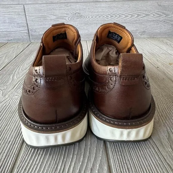 ECCO S.T.1 ST1 Hybrid Leather Oxfords Sneakers Lace-up Shoes Cognac Sz 42 US 8.5