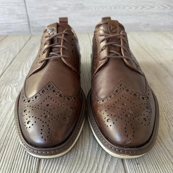 ECCO S.T.1 ST1 Hybrid Leather Oxfords Sneakers Lace-up Shoes Cognac Sz 42 US 8.5