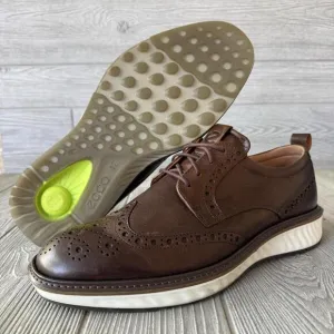 ECCO S.T.1 ST1 Hybrid Leather Oxfords Sneakers Lace-up Shoes Cognac Sz 42 US 8.5