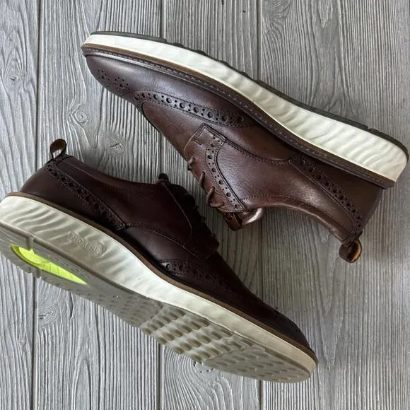 ECCO S.T.1 ST1 Hybrid Leather Oxfords Sneakers Lace-up Shoes Cognac Sz 42 US 8.5