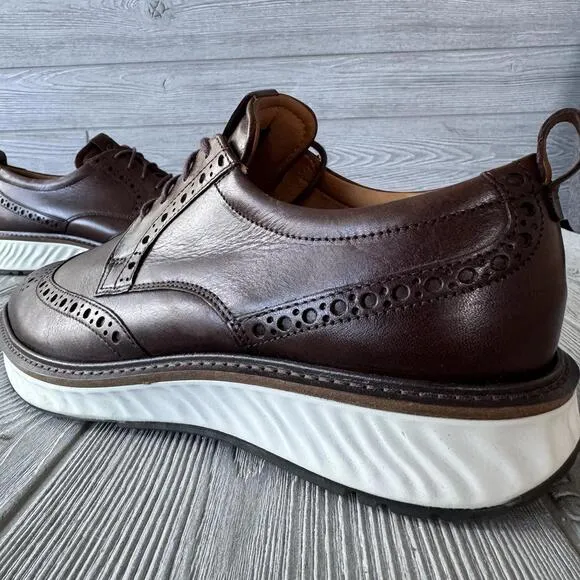 ECCO S.T.1 ST1 Hybrid Leather Oxfords Sneakers Lace-up Shoes Cognac Sz 42 US 8.5