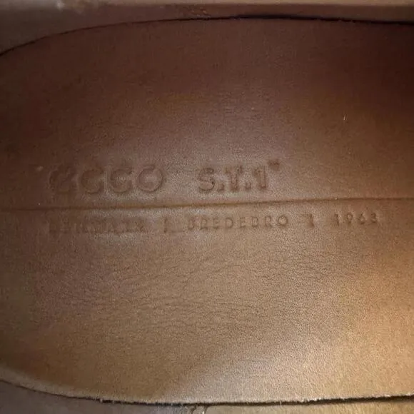 ECCO S.T.1 ST1 Hybrid Leather Oxfords Sneakers Lace-up Shoes Cognac Sz 42 US 8.5