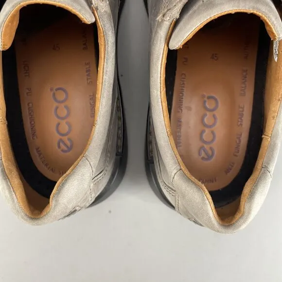 Ecco Stable Balance Men EU 45 US 11 Shock Point Suede Lace Up Loafer Casual Shoe