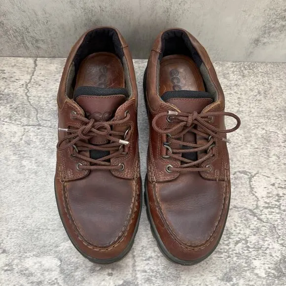 Ecco Track 25 Gore Tex Mens Shoes Size 12 Brown Leather Walking Casual Oxfords