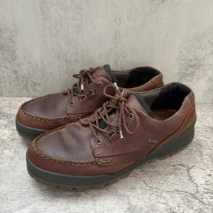 Ecco Track 25 Gore Tex Mens Shoes Size 12 Brown Leather Walking Casual Oxfords