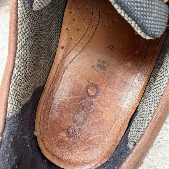 Ecco Track 25 Gore Tex Mens Shoes Size 12 Brown Leather Walking Casual Oxfords