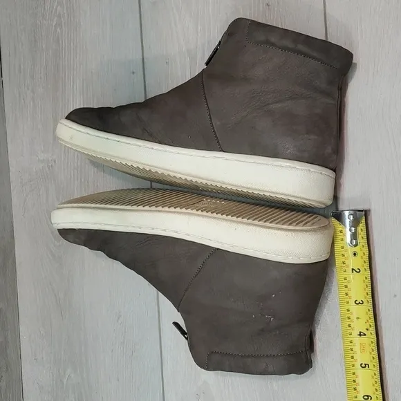 Eileen Fisher Bias Tumbled Nubuck High Top Leather Boots sneakers shoes sz 6.5