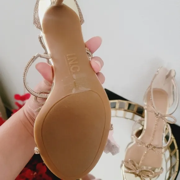 Elegant Gold Strappy Women's Heels I.N.C.