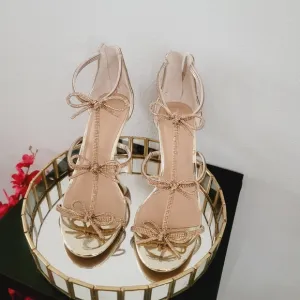 Elegant Gold Strappy Women's Heels I.N.C.