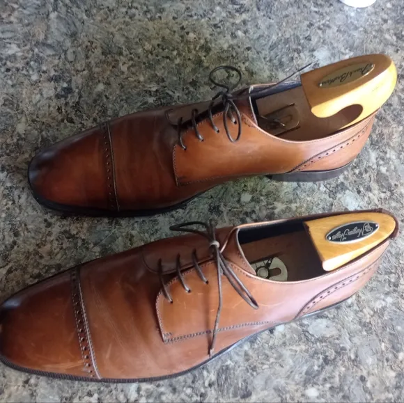 Ermemegildo Zegna Men's Brown Captoe Laceup Shoes Size 10.5