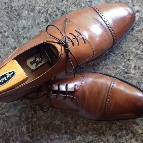 Ermemegildo Zegna Men's Brown Captoe Laceup Shoes Size 10.5