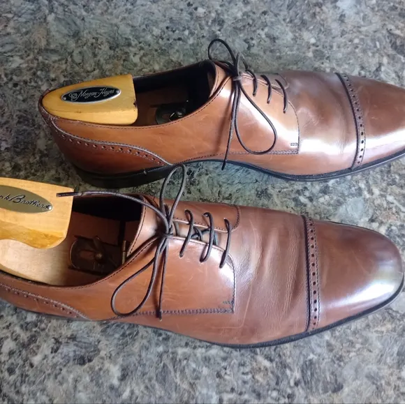 Ermemegildo Zegna Men's Brown Captoe Laceup Shoes Size 10.5