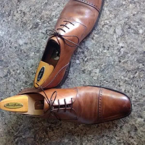 Ermemegildo Zegna Men's Brown Captoe Laceup Shoes Size 10.5