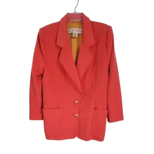 Escada By Margaretha Ley Womens Pink Wool 2 Button Front Suit Jacket Size 42