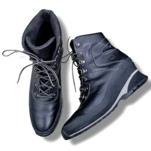 EUC Timberland Leather Lace Up High Heel‎ Wedge Ankle Boots Booties 9.5 M