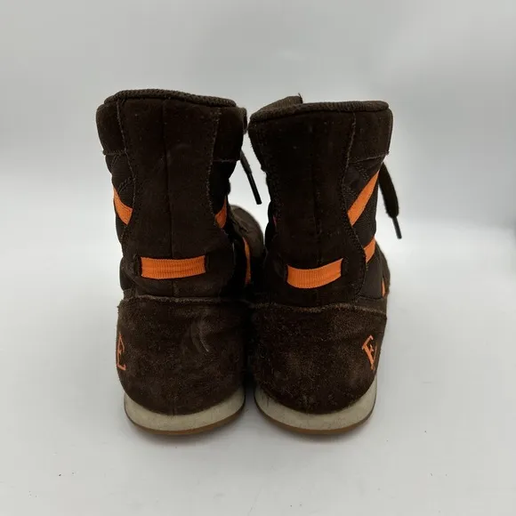 Everlast 1910 High Top Boxing Shoes Men's Size 7 Brown With Orange