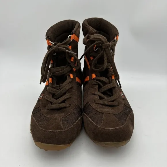Everlast 1910 High Top Boxing Shoes Men's Size 7 Brown With Orange