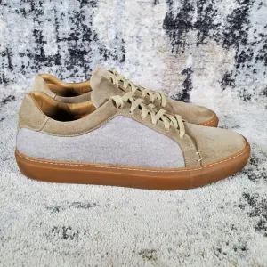 Fedeli Men's Low Top Cashmere Sneacker Brown Grey Suede Size 42/9