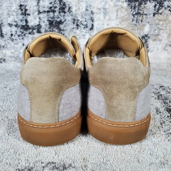 Fedeli Men's Low Top Cashmere Sneacker Brown Grey Suede Size 42/9