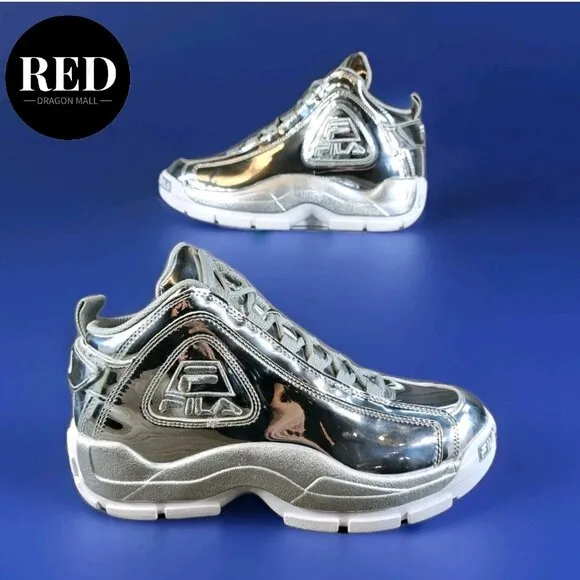 Fila Grant Hill 2 Metallic 1BM01760-050 Silver Basketball Shoes - Men's Size 9.5