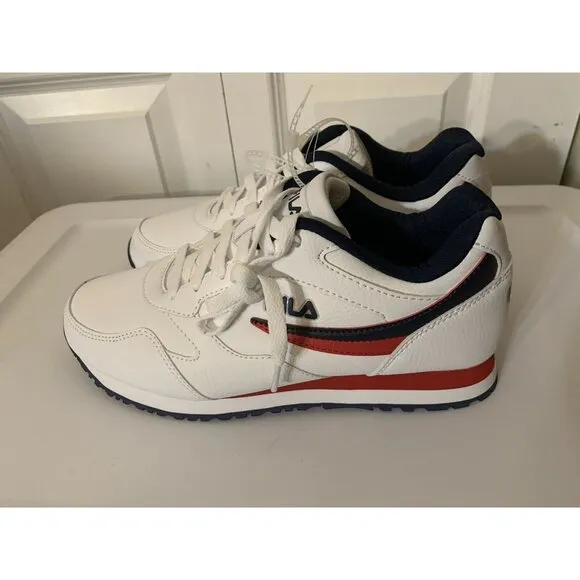 Fila Men's Sz 8 A-Low White Red‎ White Blue Sneakers Shoes