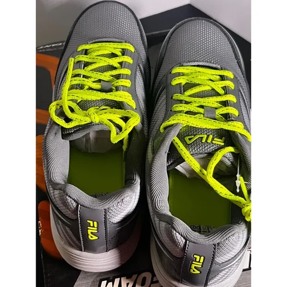 Fila Womens Meiera 2 Slip Resistant Composite Toe Memory Foam Grey/Green Sz 9