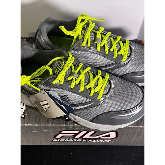 Fila Womens Meiera 2 Slip Resistant Composite Toe Memory Foam Grey/Green Sz 9