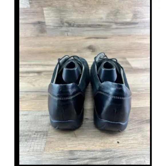Finn Comfort Shoes Mens 7 Casual Low Top Sneaker Black Leather Lace Up R…