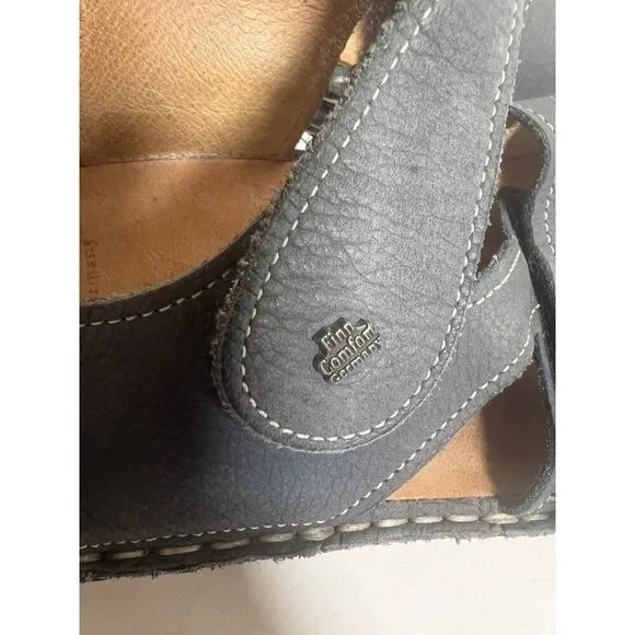 Finn Comfort Shoes Womens US 5.5 EU 36 Blue Gray Gomera Leather Sandals