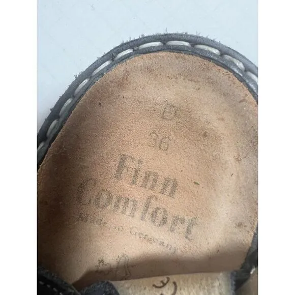 Finn Comfort Shoes Womens US 5.5 EU 36 Blue Gray Gomera Leather Sandals